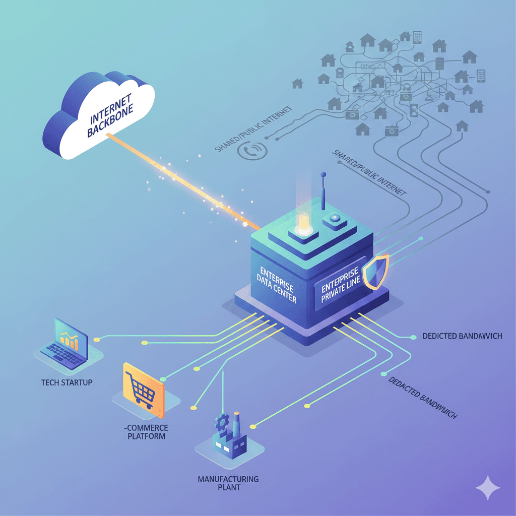 Ilustrasi Koneksi Dedicated Fiber Optic